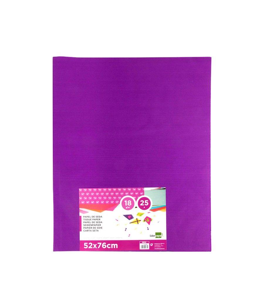 Papel seda liderpapel violeta 52x76 cm 18 gr -paquete de 25 hojas - Imagen 2