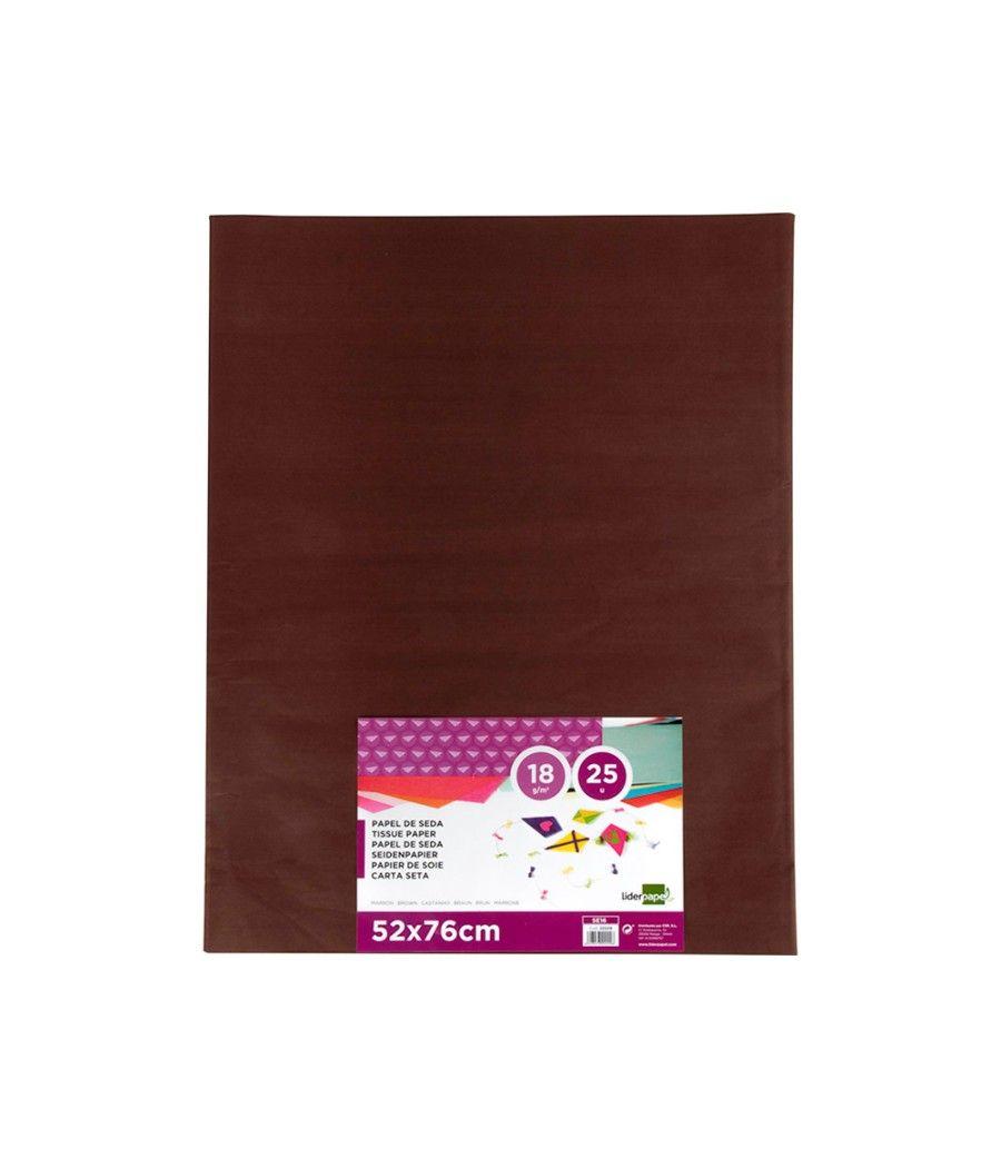 Papel seda liderpapel marron 52x76 cm 18 gr -paquete de 25 hojas - Imagen 2