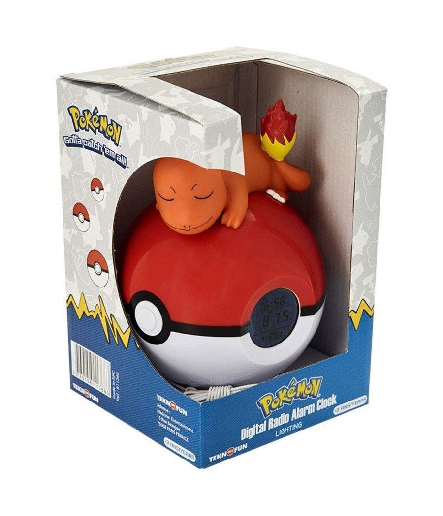 Charmander durmiendo en pokeball reloj despertador lampara led pokemon - Imagen 2