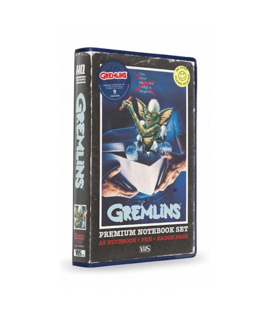 Set papeleria vhs sd toys gremlins libreta chapas y boligrafo - Imagen 1