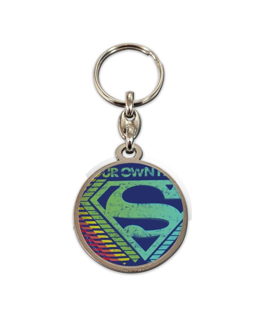 Llavero redondo metal sd toys logo multicolor superman universo dc - Imagen 1