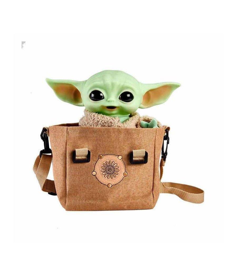 Peluche electronico con bandolera mattel star wars the mandalorian the child baby yoda 28 cm - Imagen 1