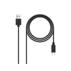 Cable usb 2.0 3a tipo usb-c/m- a/m 3 m negro nanocable - Imagen 1