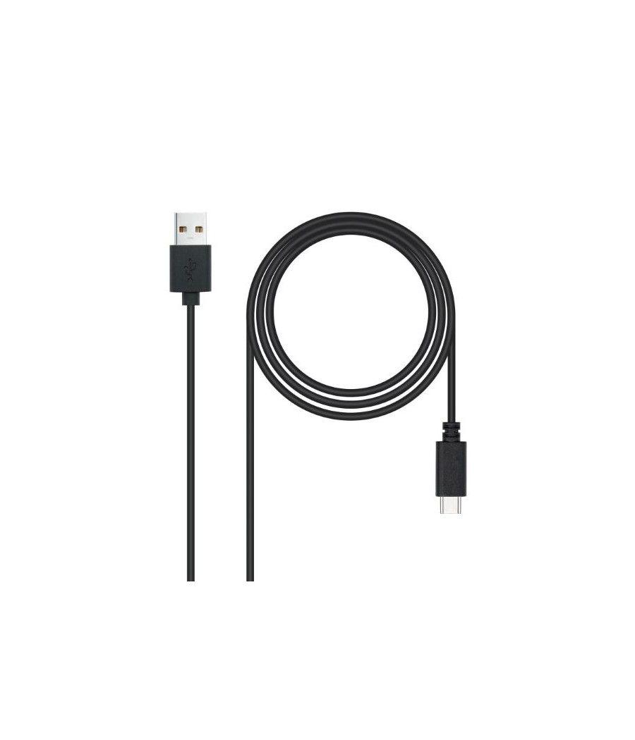 Cable usb 2.0 3a tipo usb-c/m- a/m 3 m negro nanocable - Imagen 1