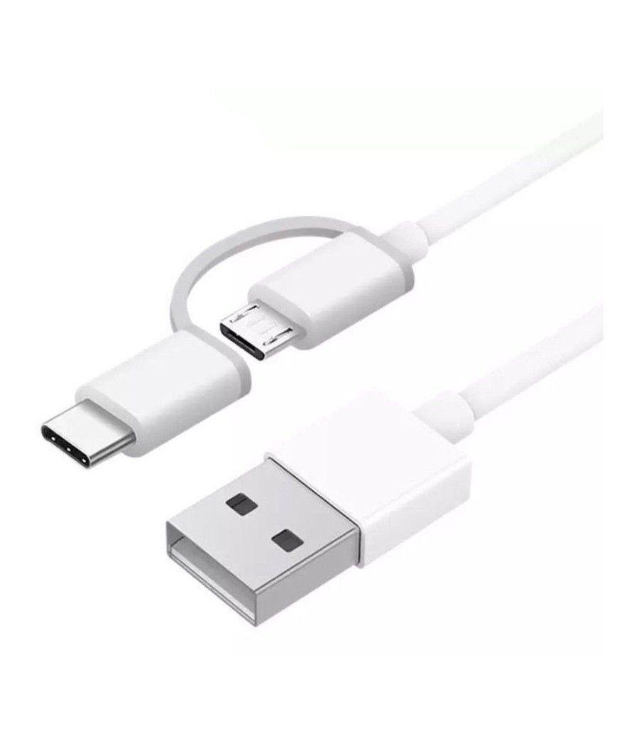 Cable usb 2.0 xiaomi mi 2-in-1 usb cable sjv4082ty usb macho - micro usb macho/ usb tipo-c macho/ 1m/ blanco - Imagen 2