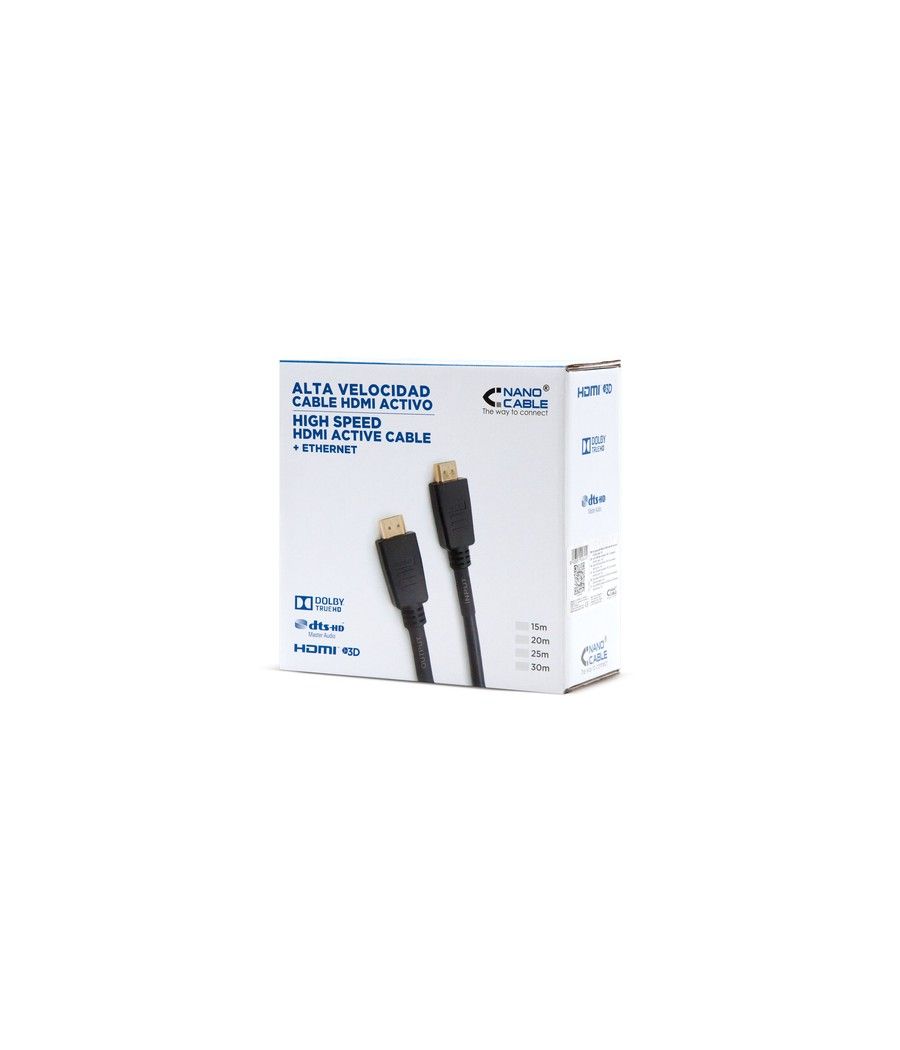 Nanocable CABLE HDMI V1.4 (ALTA VELOCIDAD / HEC) CON REPETIDOR, A/M-A/M, 25 M - Imagen 5