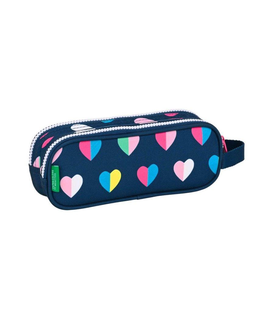 Bolso escolar safta portatodo doble 210x60x80 mm benetton corazones