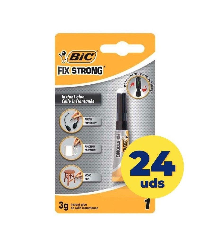 Caja de pegamento en tubo bic fix strong/ 3g/ 24 unidades