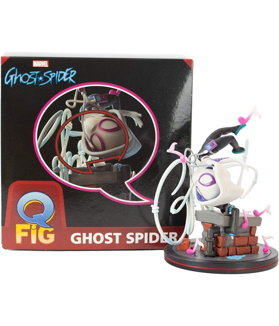 Figura diorama quantum mechanix marvel spiderman spider - verse ghost spider