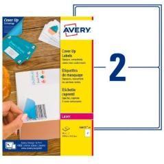 Avery pack 25 hojas x2 etiquetas 199,6x143,5mm para enmascaramiento lÁser blanco