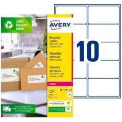 Avery etiquetas adhesivas para envíos 99,1x57mm inkjet/láser 10 x 100h 100% reciclado blanco