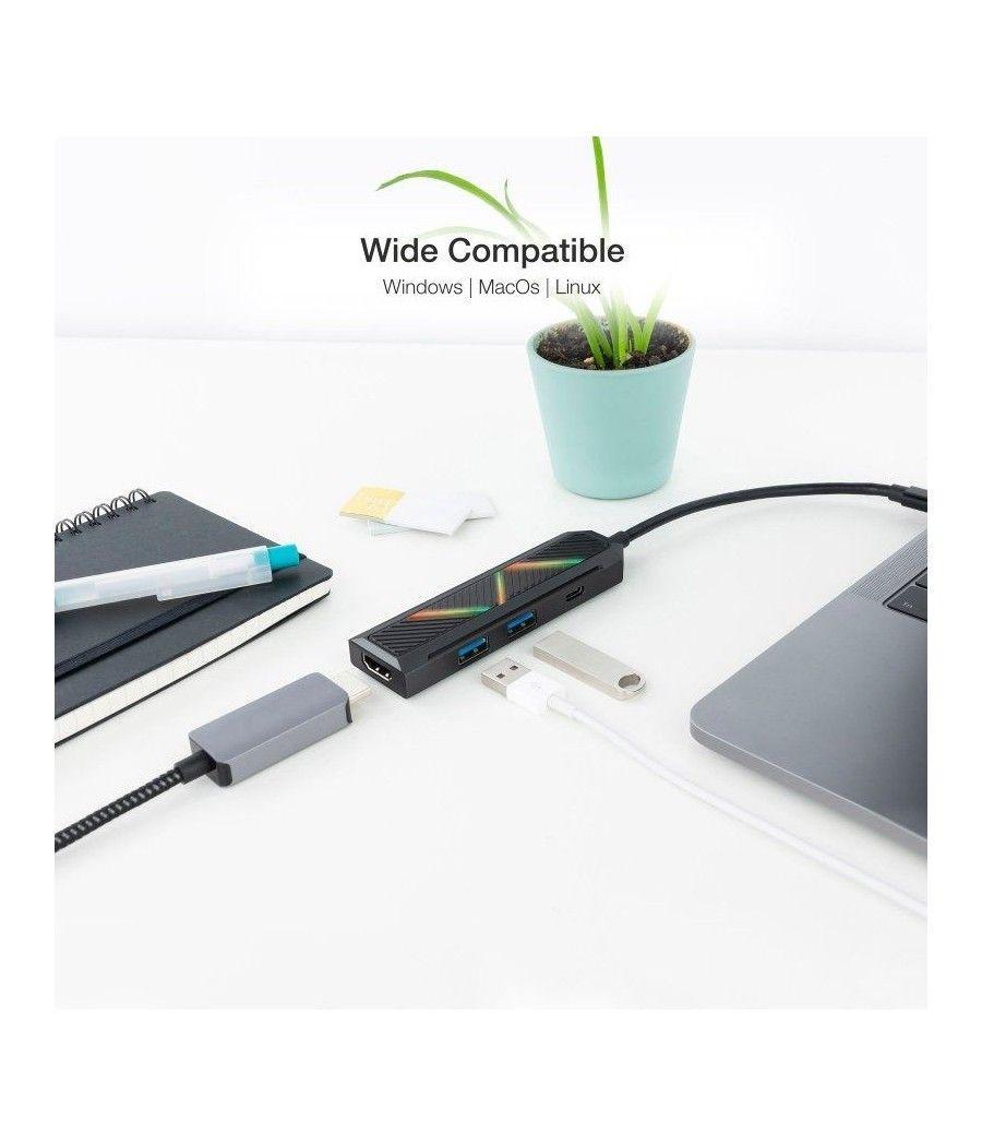 Hub usb 3.1 tipo-c nanocable 10.16.0401/ 2 puertos usb/ 1 usb tipo-c/ 1 hdmi/ negro