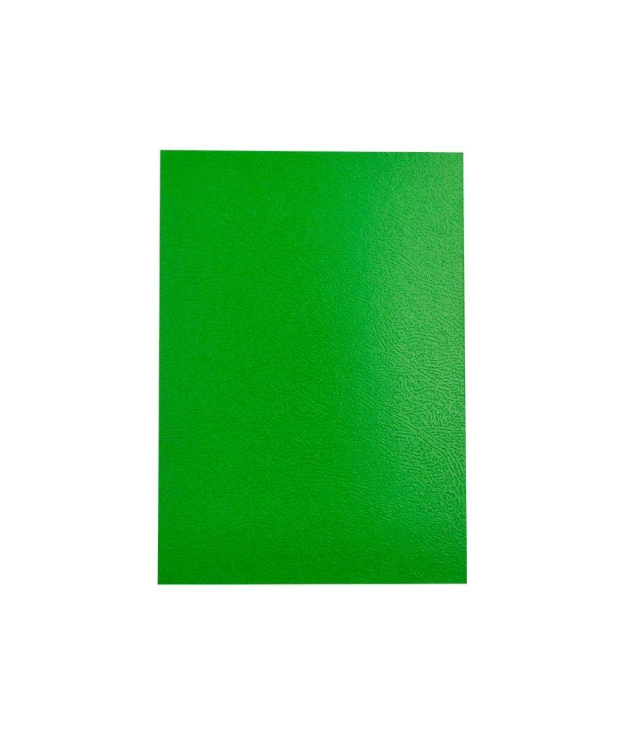 Tapa encuadernación liderpapel cartón a4 0,9mm verde flúor paquete de 50 unidades