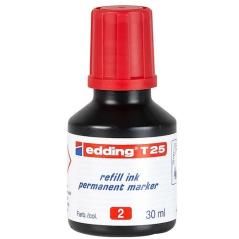 Edding frasco de tinta t25 para rotulador permanente 30ml rojo