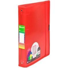 Carchivo carpeta anillas 4 x 40mm a4  c/goma pp dune rojo