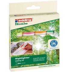 Edding marcador fluorescente 24 ecoline c/surtidos estuche cartón 4 ud