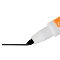 Rotulador nobo mini con borrador para pizarra blanca color negro punta redonda 2 mm pack de 6 unidades