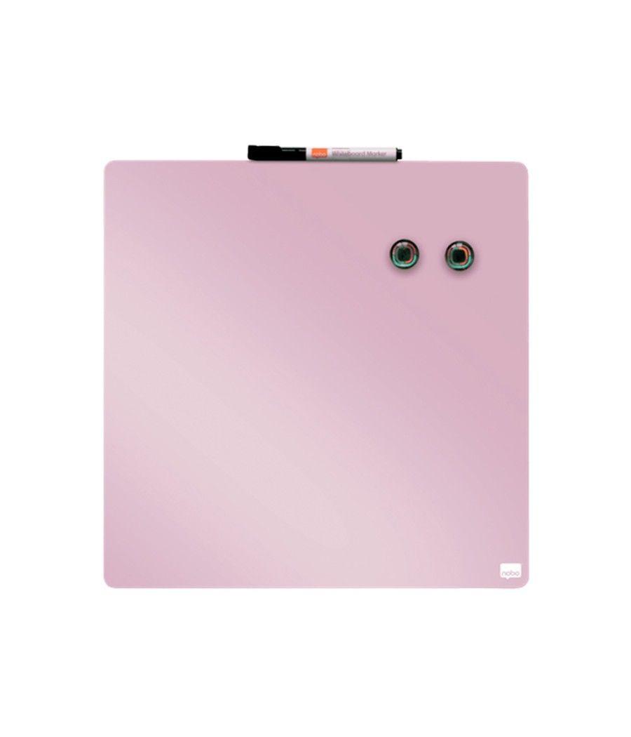Pizarra nobo magnética para el hogar color rosa 360x360 mm