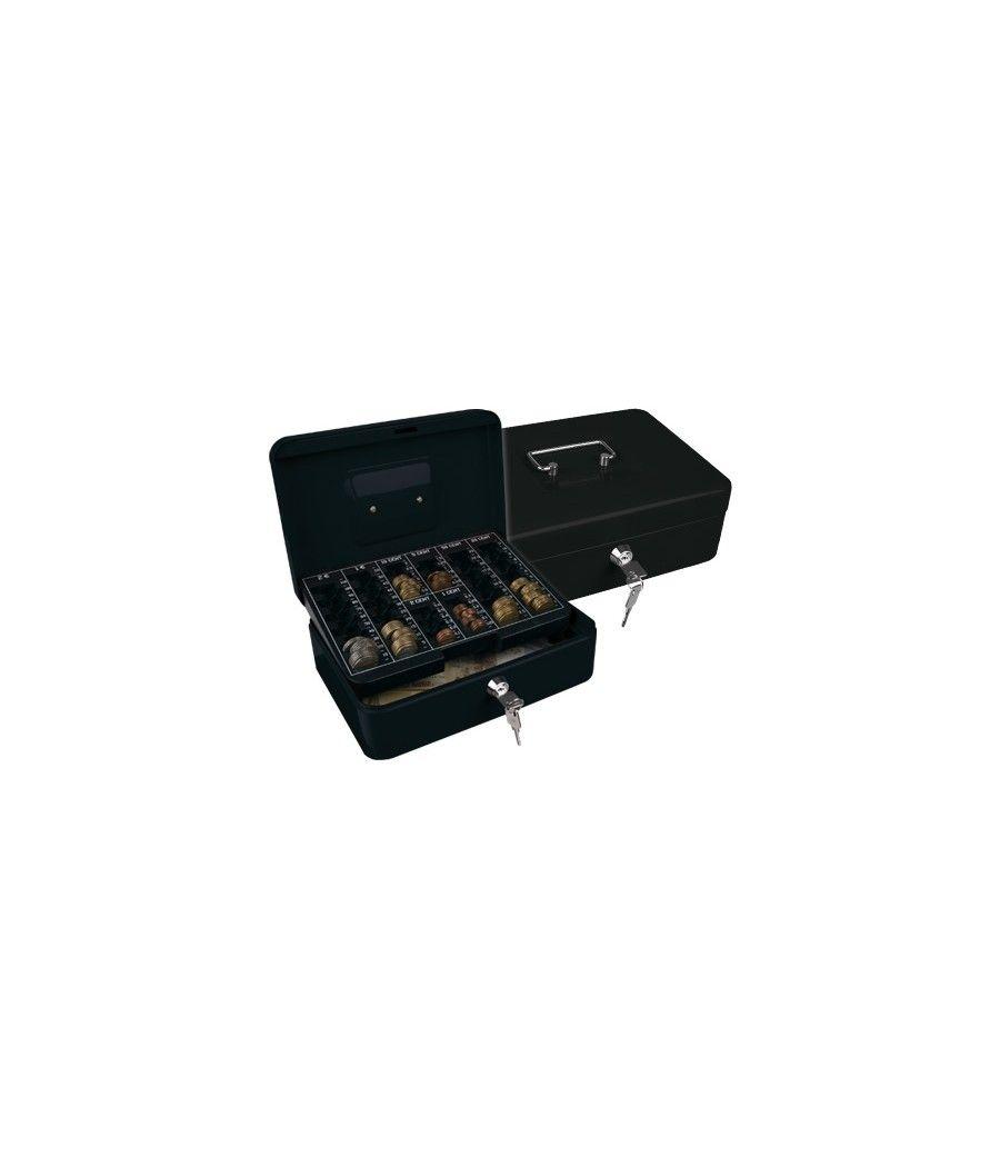 Caja caudales q-connect 10\" 250x180x90 mm negra con portamonedas