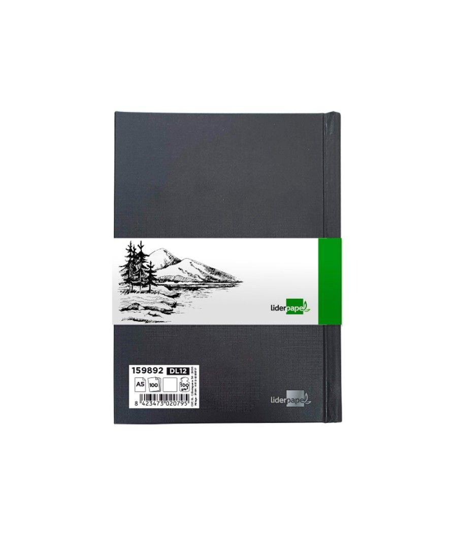 Bloc dibujo liderpapel esbozos encuadernado din a5 210x148 mm 100 hojas 100 g/m2 color negro