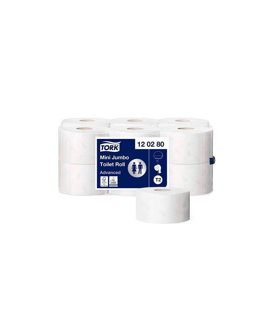 Tork papel higiÉnico mini jumbo advanced 2 capas 170m blanco pack -12u-