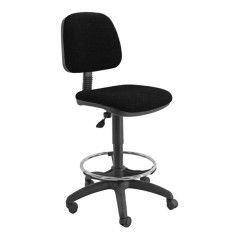 Unisit taburete esos e4s giratorio regulable c/respaldo reposapiés tapizado negro