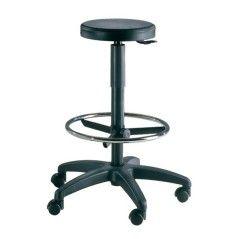 Unisit taburete esos giratorio regulable c/reposapiés poliuretano negro