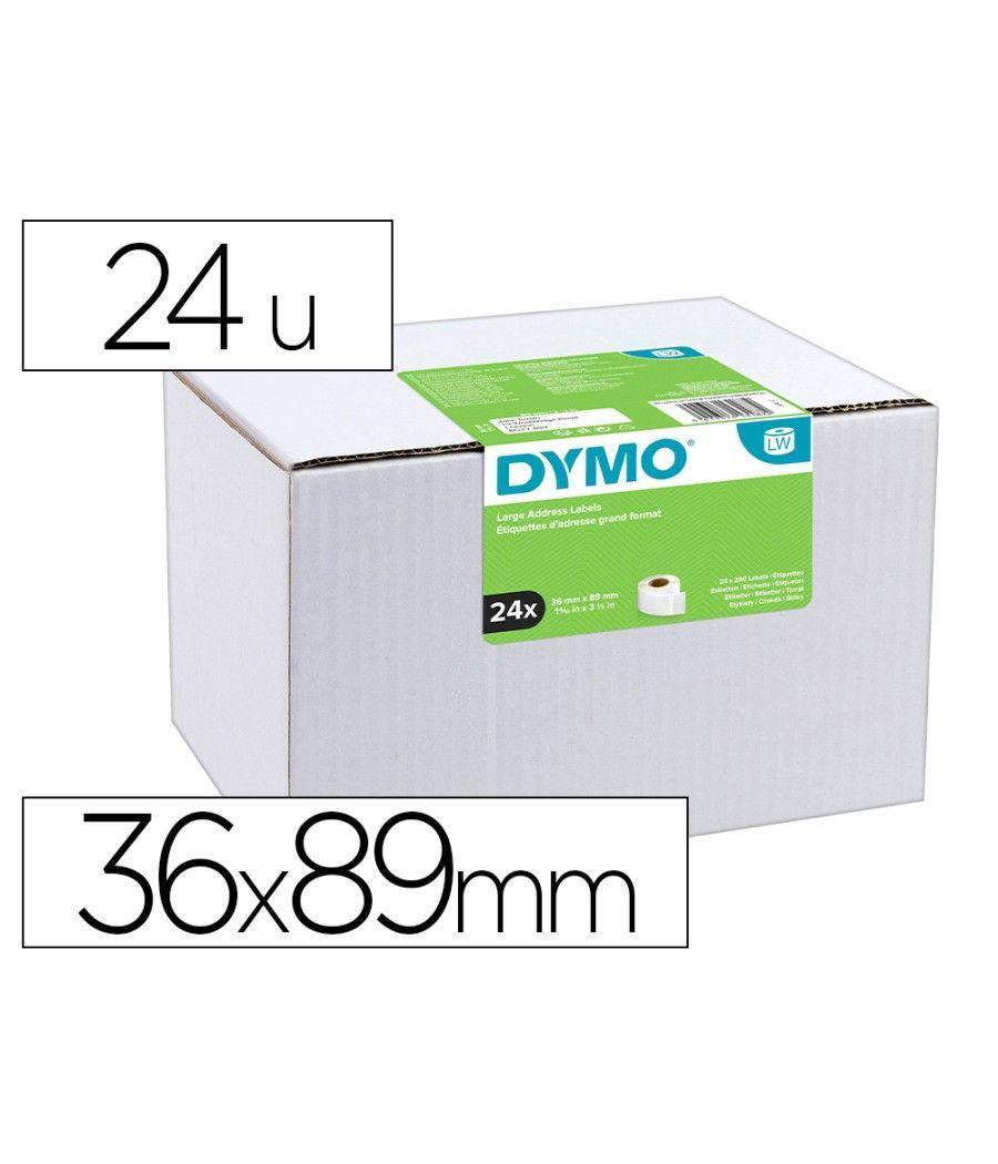 Etiqueta adhesiva dymo labelwriter para dirección 36x89 mm blanca pack de 24 rollos