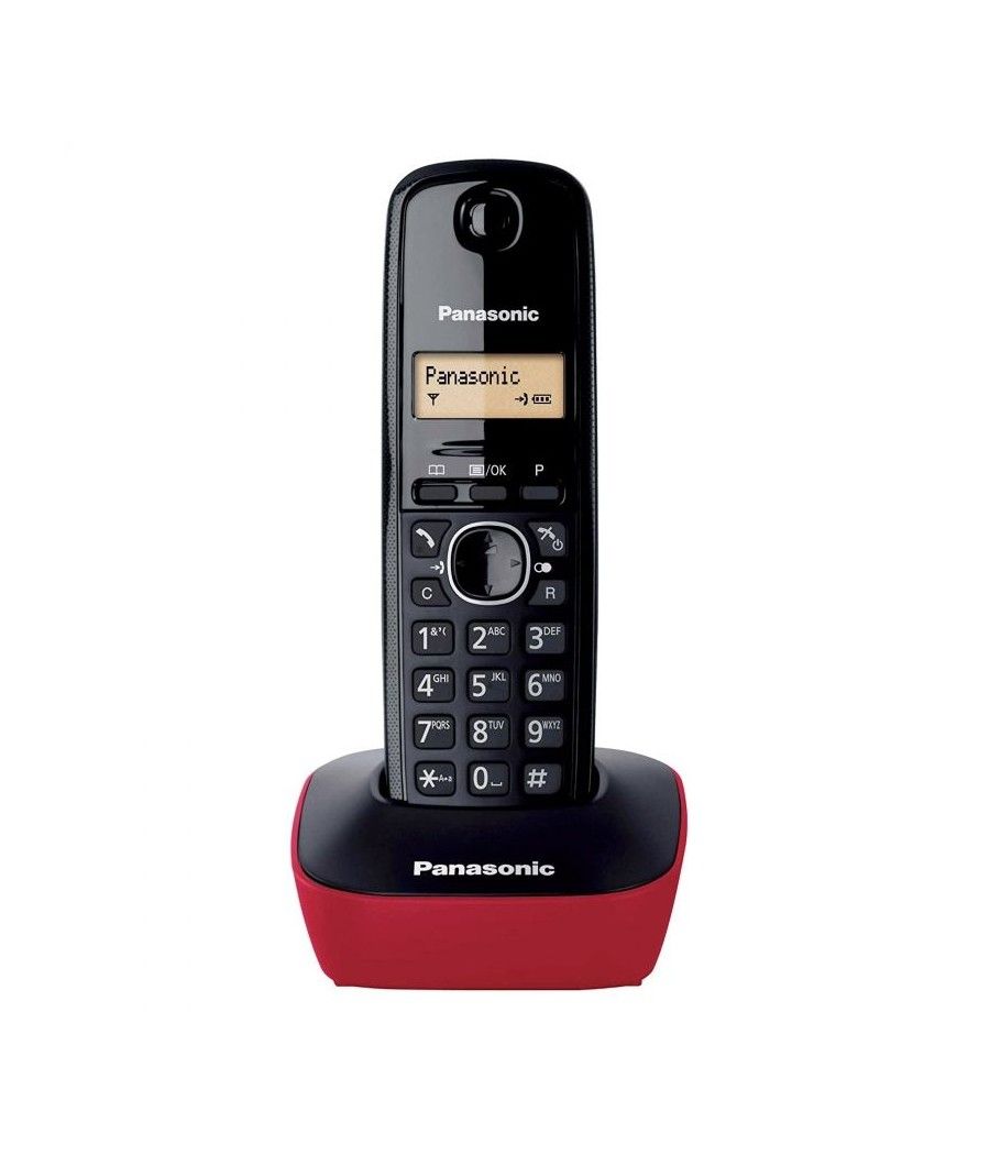 Teléfono inalámbrico panasonic kx-tg1611/ negro y rojo