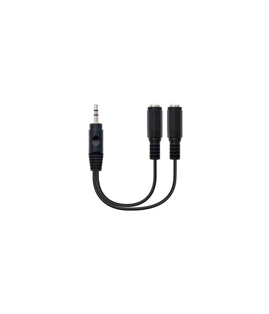Nanocable 10.24.1200 cable de audio 0,15 m 2 x 3.5mm 3,5mm Negro - Imagen 1