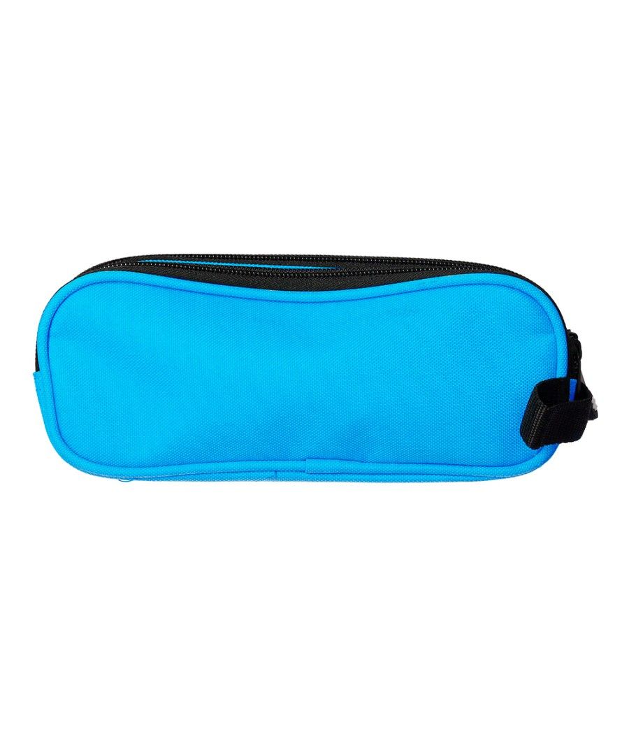 Bolso escolar portatodo antartik doble cremallera color azul 210x60x80 mm