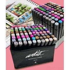 Alex bog rotuladores luxury canvas gama artist doble punta fina/biselada c/surtidos estuche de lujo 80 ud