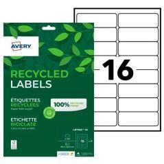 Avery etiquetas adhesivas para envíos 99,1x33,9mm inkjet/láser 16 x 15h 100% reciclado blanco