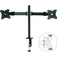 Soporte phoenix para 2 monitores rotacion 360º hasta 27pulgadas vesa 100x100 hasta 12kg negro