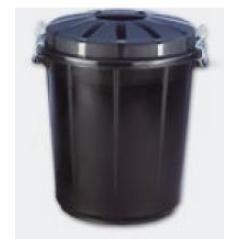 Cubo basura redondo con tapa 70l negro