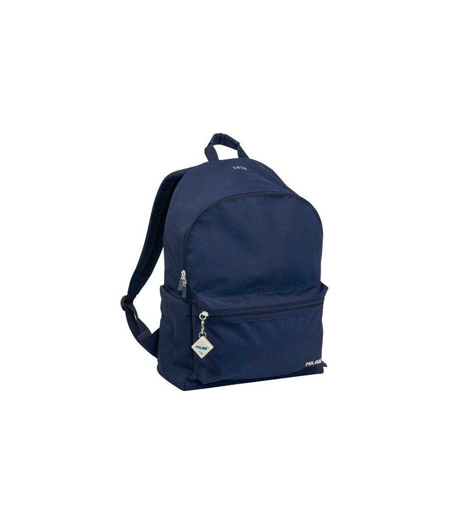 Milan mochila urbana clasica 2 cremalleras 20l serie 1918 azul marino