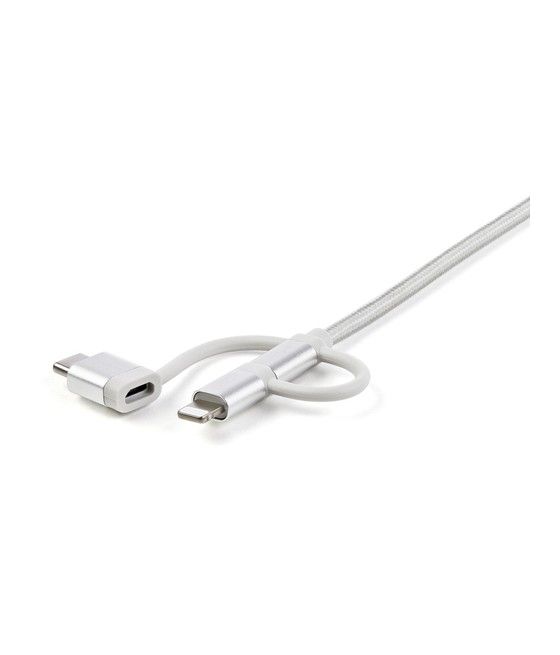 StarTech.com Cable Trenzado de 1m USB a Lightning USB-C y Micro USB - Cable Cargador para Teléfono Móvil iPhone iPad Tablet - Im