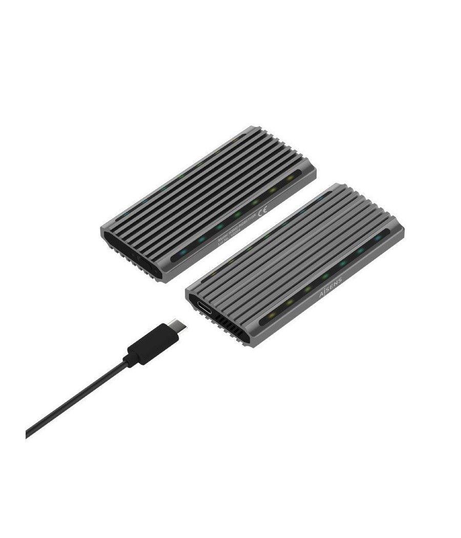 Caja externa para disco duro ssd m.2 sata/nvme aisens asm2-rgb011gr/ usb 3.2 gen2/ sin tornillos