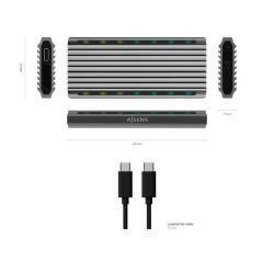 Caja externa para disco duro ssd m.2 sata/nvme aisens asm2-rgb011gr/ usb 3.2 gen2/ sin tornillos