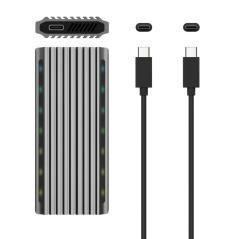 Caja externa para disco duro ssd m.2 sata/nvme aisens asm2-rgb011gr/ usb 3.2 gen2/ sin tornillos