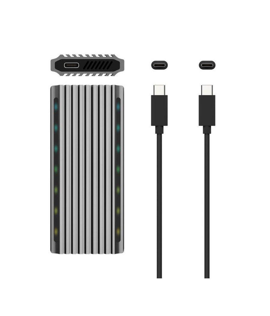 Caja externa para disco duro ssd m.2 sata/nvme aisens asm2-rgb011gr/ usb 3.2 gen2/ sin tornillos