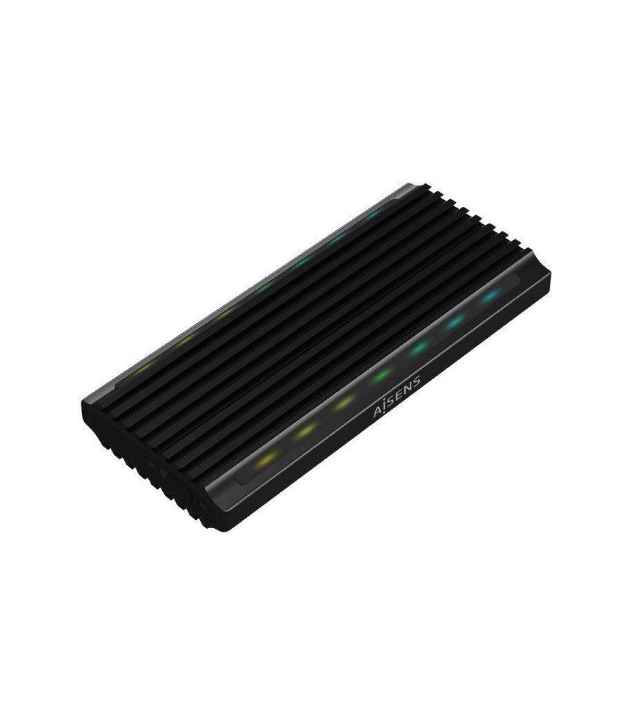 Caja externa para disco ssd m.2 sata/nvme aisens asm2-rgb012b/ usb 3.2/ sin tornillos