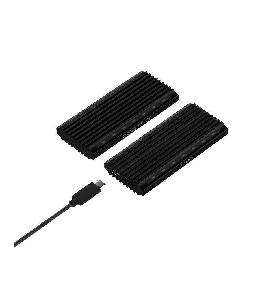 Caja externa para disco ssd m.2 sata/nvme aisens asm2-rgb012b/ usb 3.2/ sin tornillos