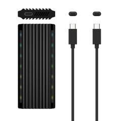 Caja externa para disco ssd m.2 sata/nvme aisens asm2-rgb012b/ usb 3.2/ sin tornillos
