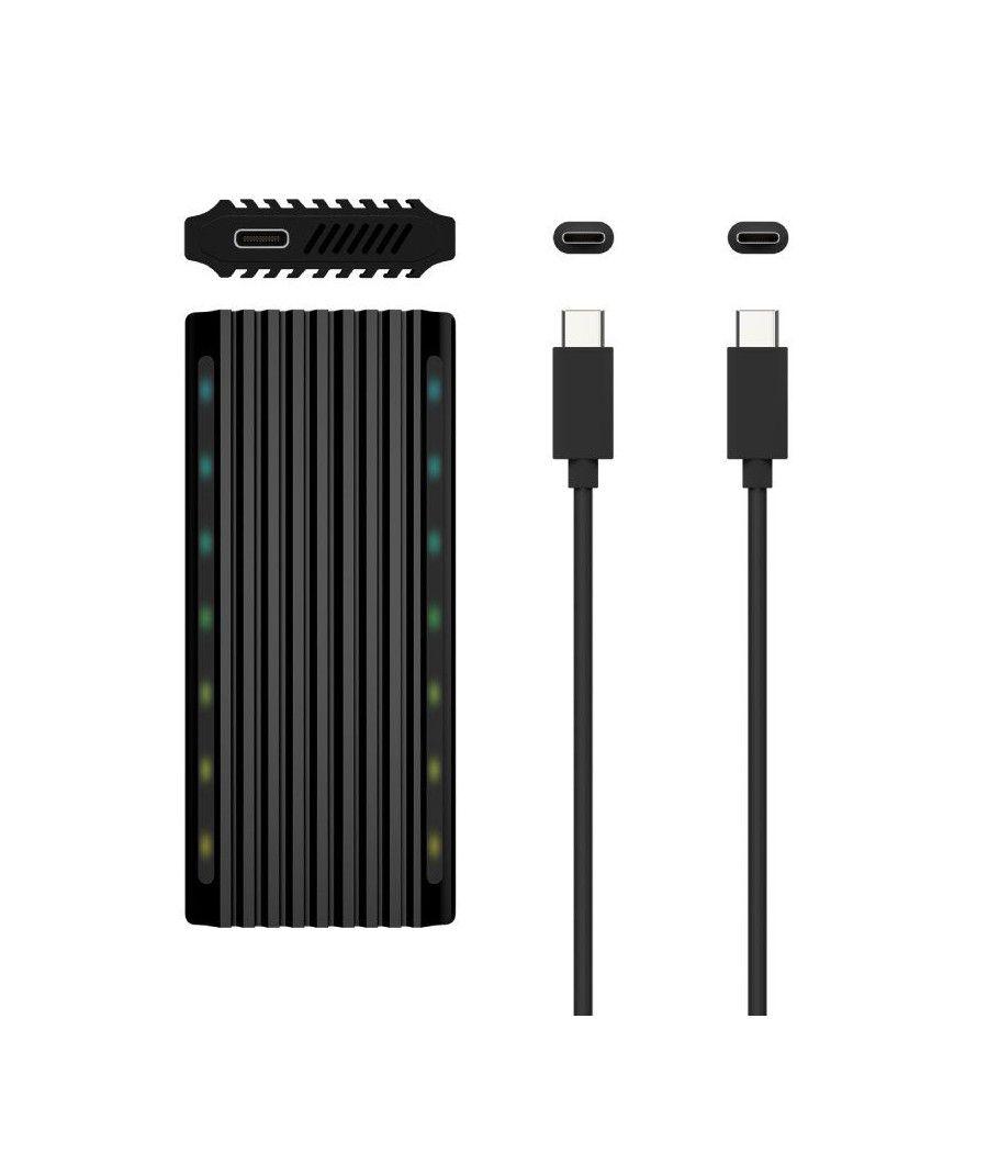 Caja externa para disco ssd m.2 sata/nvme aisens asm2-rgb012b/ usb 3.2/ sin tornillos