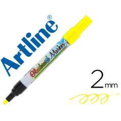 Rotulador artline glass marker especial cristal borrable en seco o humedo color amarillo flúor pack 12 unidades