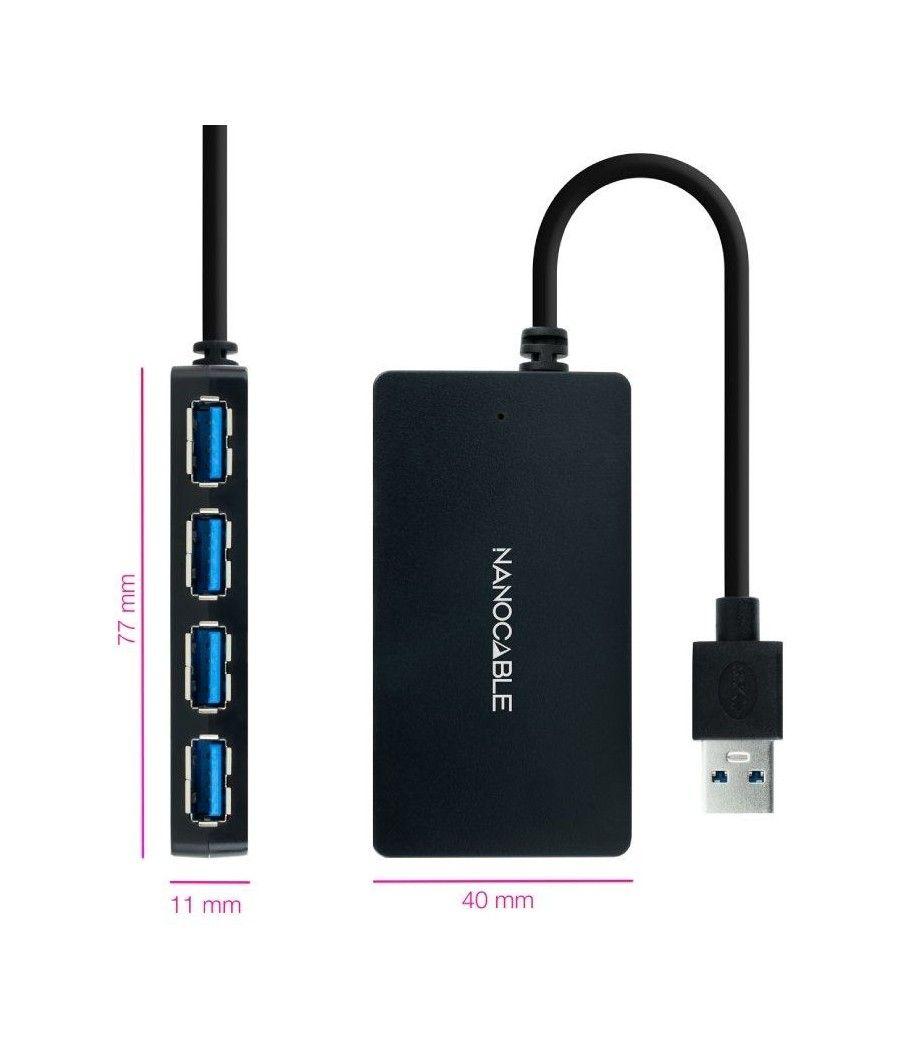 Hub usb 3.0 nanocable 10.16.4403/ 4 puertos usb/ negro