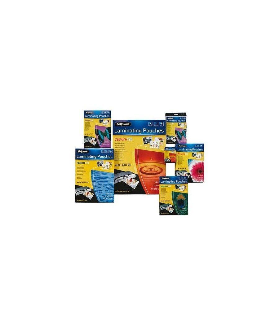 Fellowes pack 100 fundas plastificar 125 mic. brillo 65x95mm