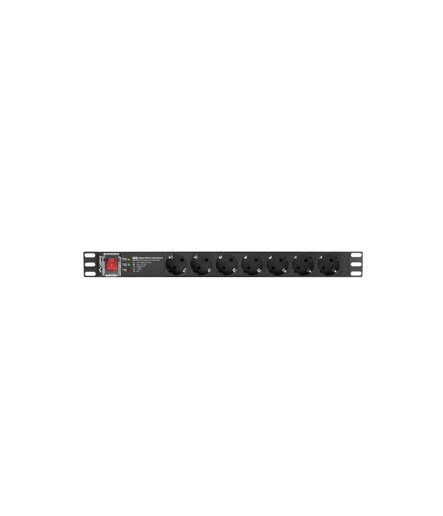 Regleta lanberg 1u 16a 7x schuko rack 19" 2m negro