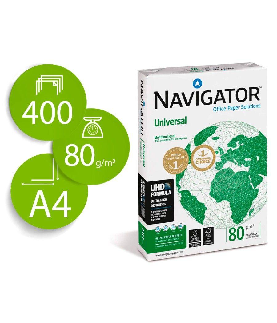 Papel fotocopiadora navigator din a4 80 gramos paquete de 400 hojas pack 6 unidades